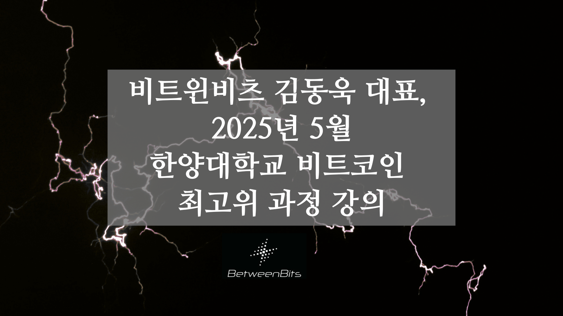 비트윈비츠 김동욱 대표, 2025년 한양대학교 비트코인 최고위 과정 강의 - Digital Agency